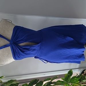 Lulu's Wrap Halter Dress Royal Blue Size Medium